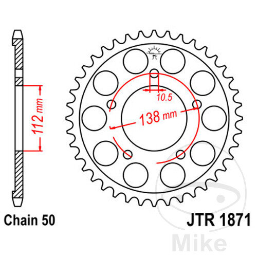 Pignone  50 denti passo 530 112 / 138 per Yamaha YZF-R6 600 H YZF-R6 600 N