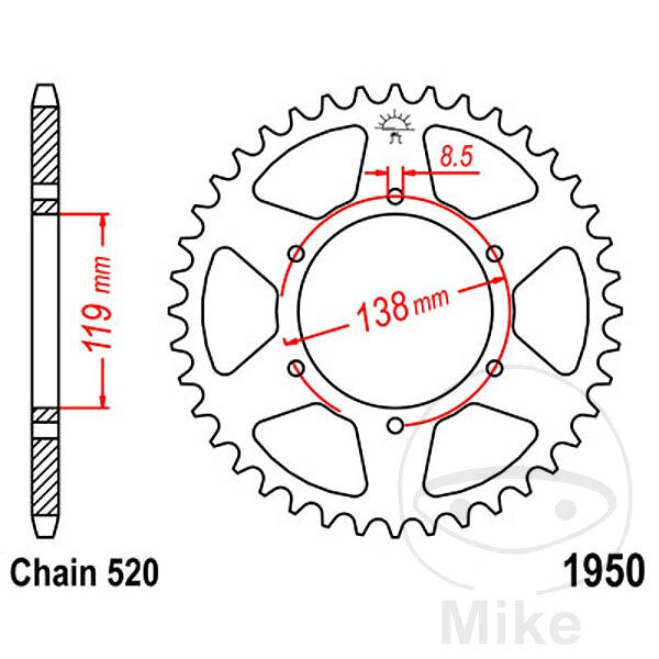 Pignone  48 denti passo 520 119 / 138 per Husaberg FC 400 501 600 Cross FE 600 E