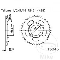 Sprocket  49 teeth pitch 428 062 / 108 for MZ/MUZ RT 125...