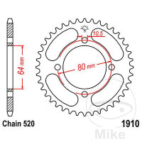 Sprocket  36 teeth pitch 520 064 / 080 for Yamaha YFA1...