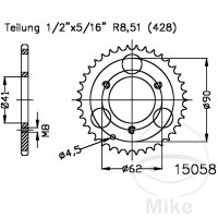 Sprocket  35 teeth pitch 428 black 041 / 062 for Goes G...