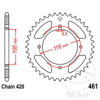 Pignone  51 denti passo 420 100 / 116