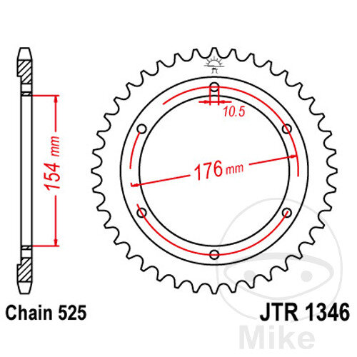 Pignone  43 denti passo 525 154 / 176