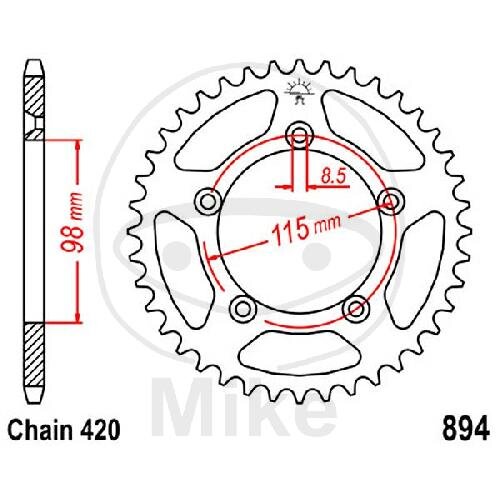 Pignon de cha&icirc;ne  48 dents pas 420 098 / 115