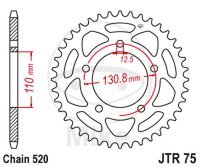 Sprocket  44 teeth pitch 520 110 / 130.8
