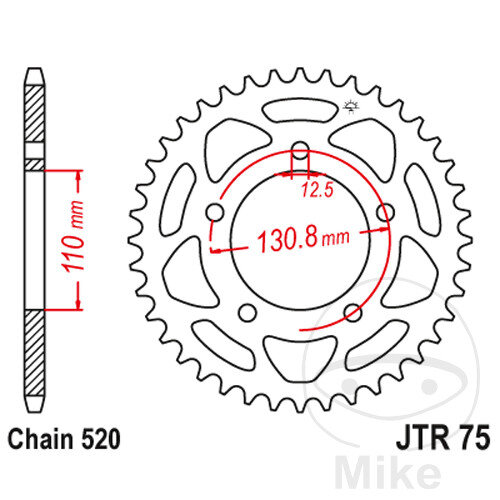 Sprocket  45 teeth pitch 520 110 / 130.8