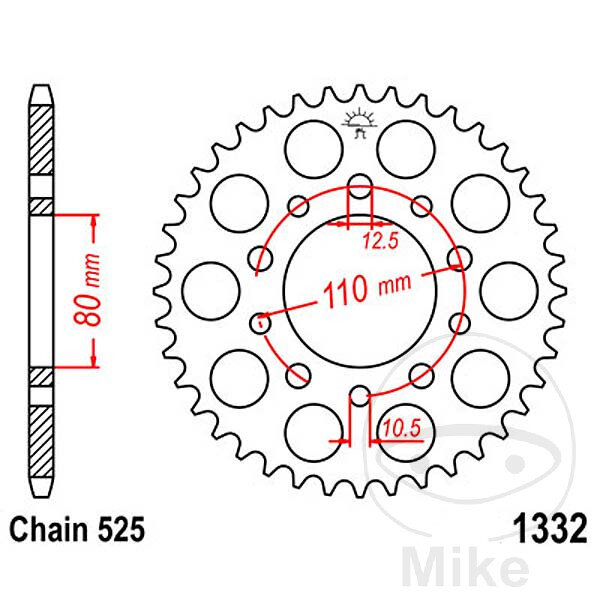 Pignone  36 denti passo 525 080 / 110