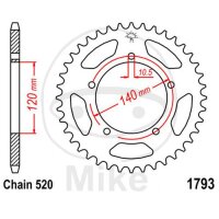 Sprocket  43 teeth pitch 520 120 / 140
