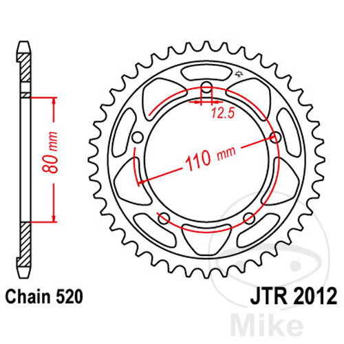 Sprocket  42 teeth pitch 520 080 / 110