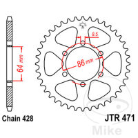 Kettenrad  45 Z&auml;hne Teilung 428 064 / 086
