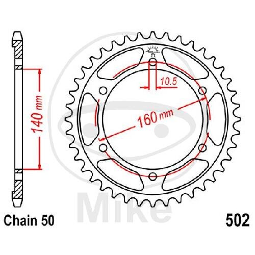 Sprocket  50 teeth pitch 530 140 / 160
