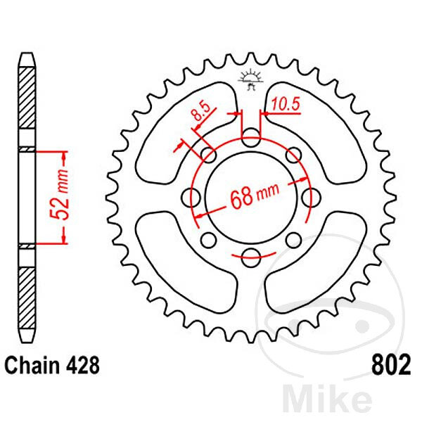 Pignon de cha&icirc;ne  48 dents pas 428 052 / 068