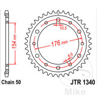 Kettenrad  43 Z&auml;hne Teilung 530 154 / 176