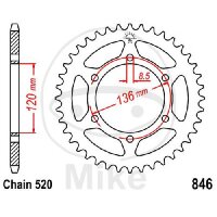 Pignon de cha&icirc;ne  40 dents pas 520 120 / 136