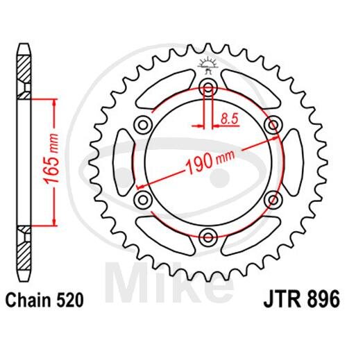 Sprocket  48 teeth pitch 520 165 / 190