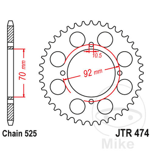 Pignone  48 denti passo 525 070 / 092