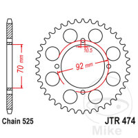 Pignone  48 denti passo 525 070 / 092