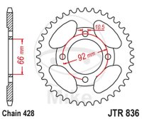 Pignone  39 denti passo 428 066 / 092