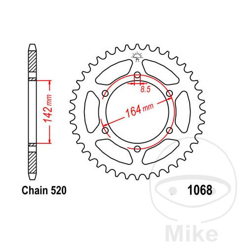 Sprocket  46 teeth pitch 520 142 / 164