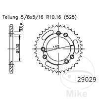 Sprocket  41 teeth pitch 525 black 130 / 152