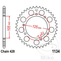 Sprocket  51 teeth pitch 428 105 / 125
