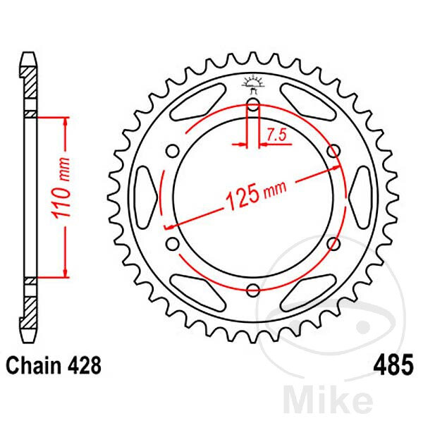 Pignone  46 denti passo 428 110 / 125