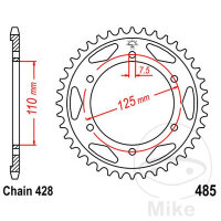 Sprocket  46 teeth pitch 428 110 / 125