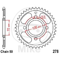 Pignone  38 denti passo 530 070 / 105