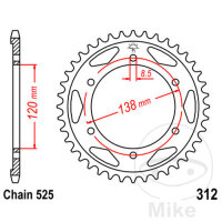 Sprocket  40 teeth pitch 525 120 / 138