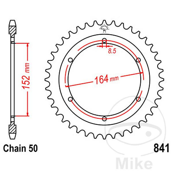 Pignone  42 denti passo 530 152 / 164