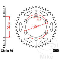 Pignone  33 denti passo 530 090 / 110