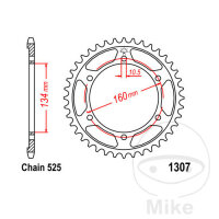 Sprocket  43 teeth pitch 525 134 / 160