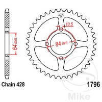 Sprocket  49 teeth pitch 428 064 / 084