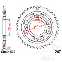 Sprocket  35 teeth pitch 520 070 / 110