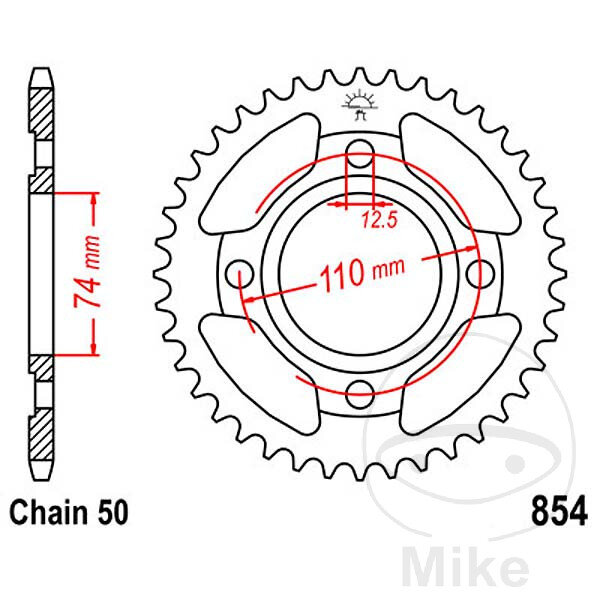 Pignone  36 denti passo 530 074 / 110