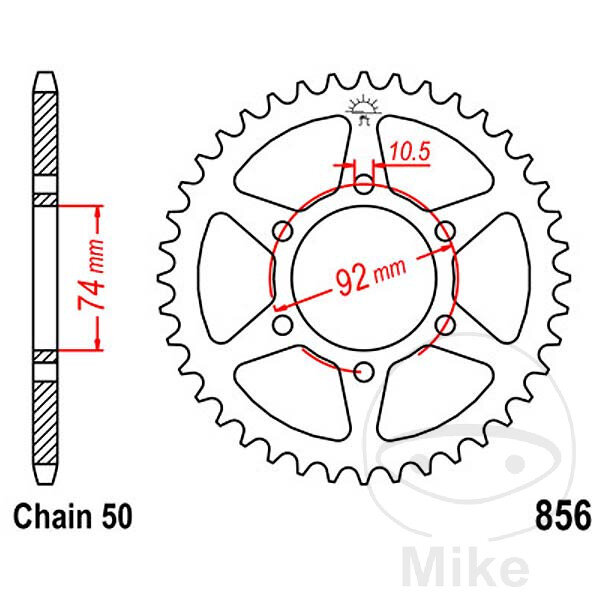 Sprocket  45 teeth pitch 530 074 / 092