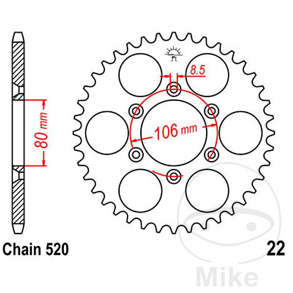 Sprocket  49 teeth pitch 520 080 / 106