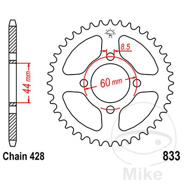 Sprocket  41 teeth pitch 428 044 / 060
