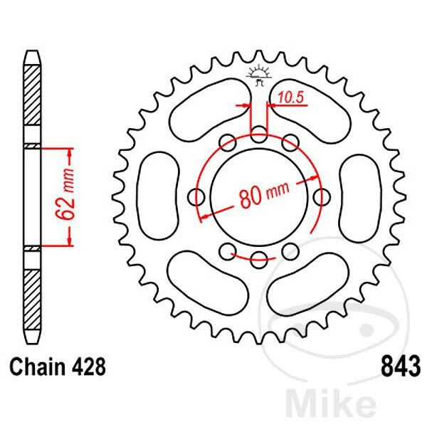Sprocket  51 teeth pitch 428 062 / 080