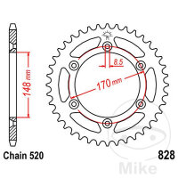 Sprocket  48 teeth pitch 520 148 / 170