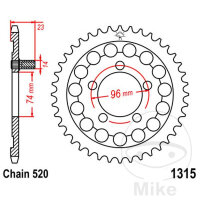 Sprocket  40 teeth pitch 520 074 / 096