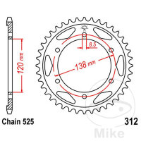 Pignone  38 denti passo 525 120 / 138