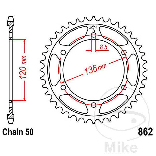 Pignone  38 denti passo 530 120 / 135