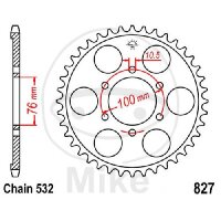 Kettenrad  52 Z&auml;hne Teilung 532 076 / 100