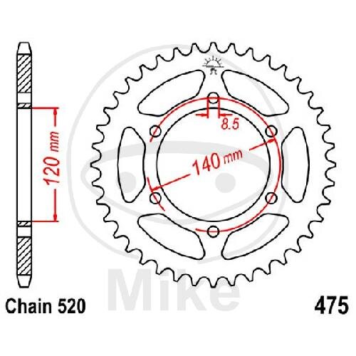 Pignone  44 denti passo 520 120 / 140