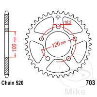 Sprocket  40 teeth pitch 520 100 / 120