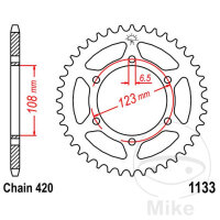Sprocket  52 teeth pitch 420 108 / 123