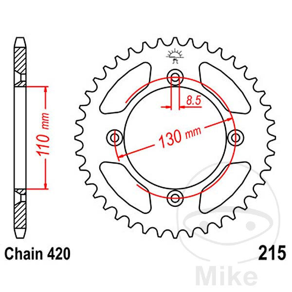 Sprocket  56 teeth pitch 420 110 / 130