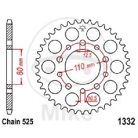 Sprocket  40 teeth pitch 525 080 / 110