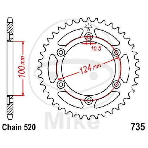 Sprocket  41 teeth pitch 520 100 / 124